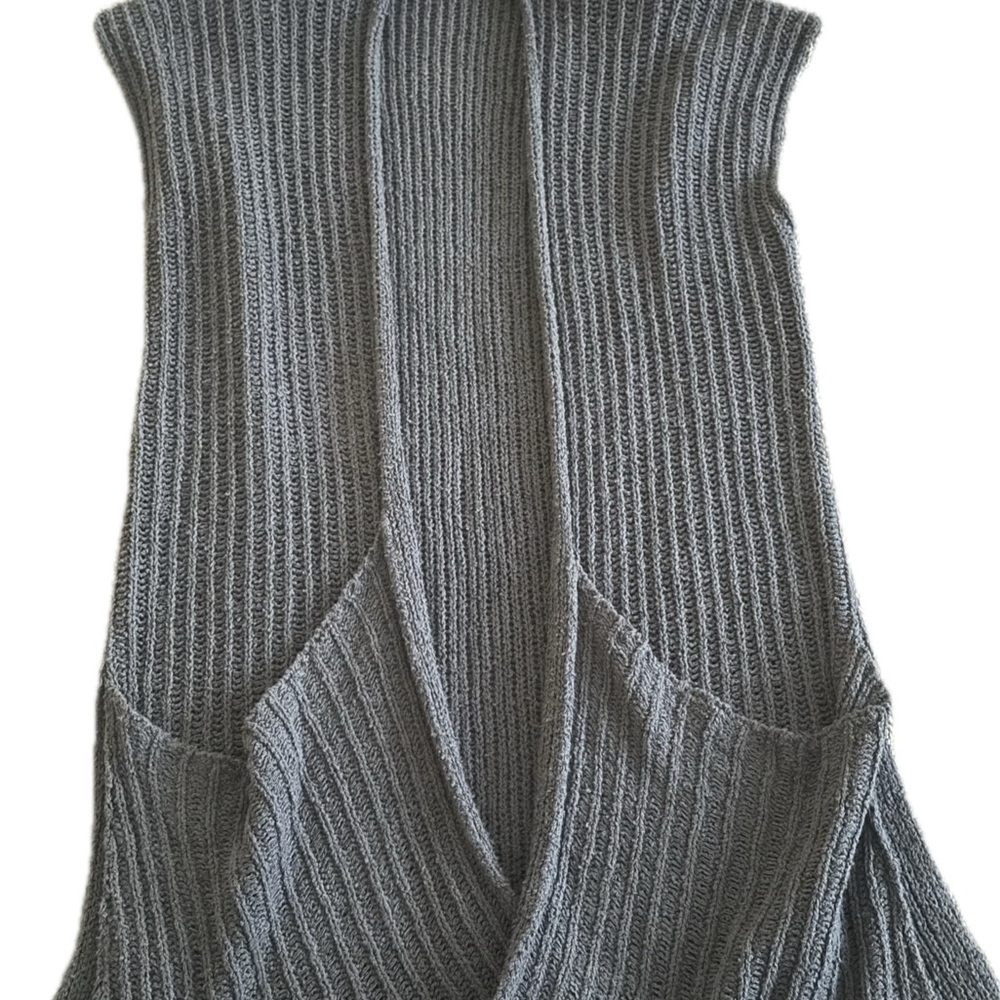 Free People gray brown Maxi Cardigan Sweater with oversized Pockets size XS